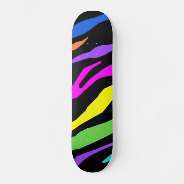 Farbenfrohe Zebra-Skateboard Skateboard (Vorderseite)