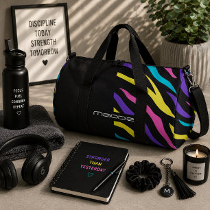 Farbenfrohe Zebra Streifen Muster Duffle Bag