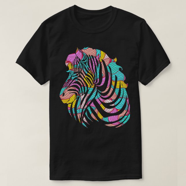 Farbenfrohe Zebra T-Shirt (Design vorne)
