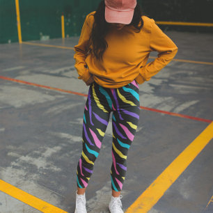 Farbenfrohe Zebra-Wildtiermuster Leggings
