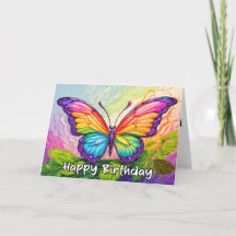Farbenfrohe Zeichnend Butterfly zum Geburtstag