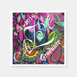 Farbenfrohe Zen Tangle Monogram Napkins Serviette