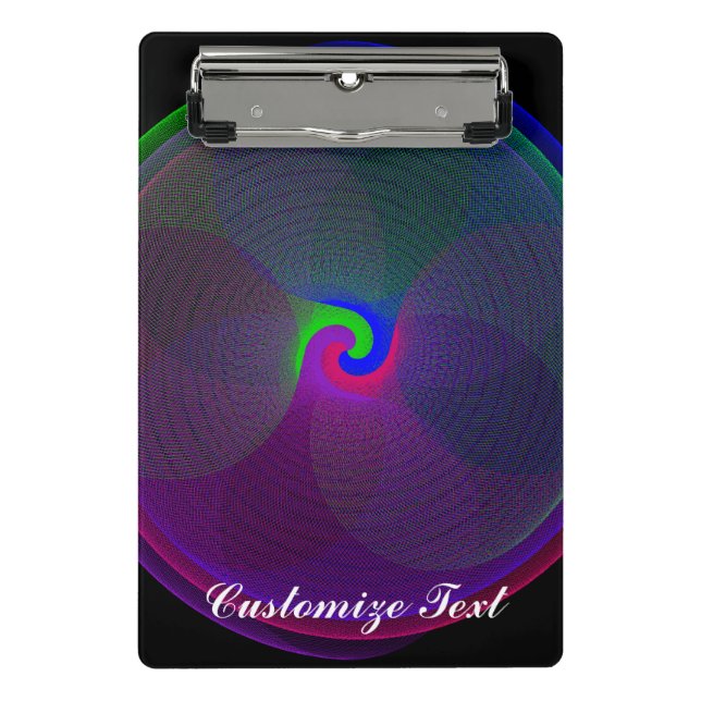 Farbenfrohe, zentrische geometrische Miniklammer Mini Klemmbrett (Vorderseite)