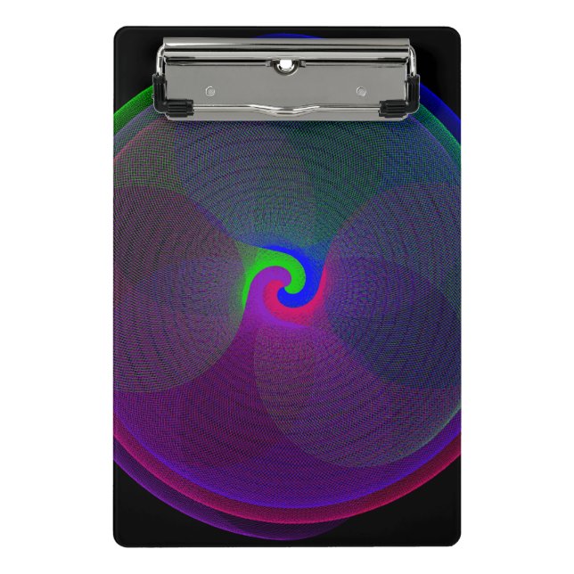 Farbenfrohe, zentrische geometrische Miniklammer Mini Klemmbrett (Vorderseite)