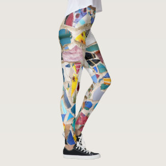 Farbenfrohe zerbrochene Keramik-Wandbild sehr unge Leggings