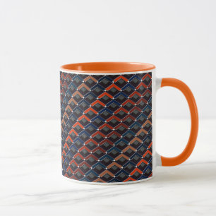 Farbenfrohe Zickzack-Karo-Schritte Tasse