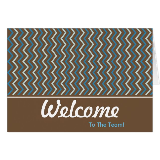 Farbenfrohe Zickzack Mitarbeiter Willkommen auf de (Vorderseite (Horizontal))