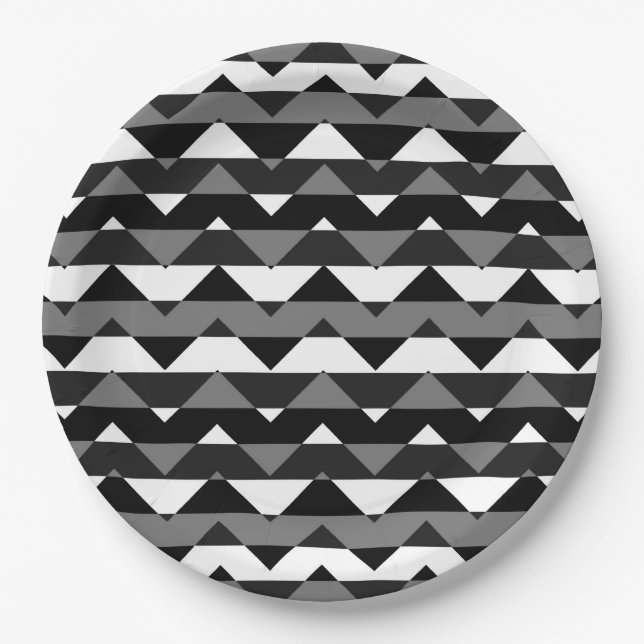 Farbenfrohe Zickzack Zigzag Muster #11 Pappteller (Vorderseite)