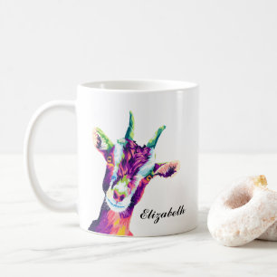 Farbenfrohe Ziege Pop Art Personalisiert Kaffee Ta Kaffeetasse