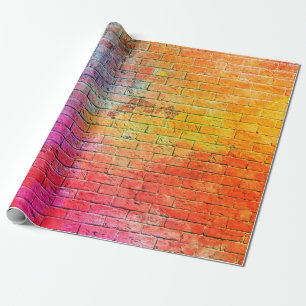Farbenfrohe Ziegelwand Hintergrundwand,Farbe,Hinte Geschenkpapier