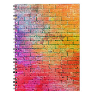 Farbenfrohe Ziegelwand Hintergrundwand,Farbe,Hinte Notizblock