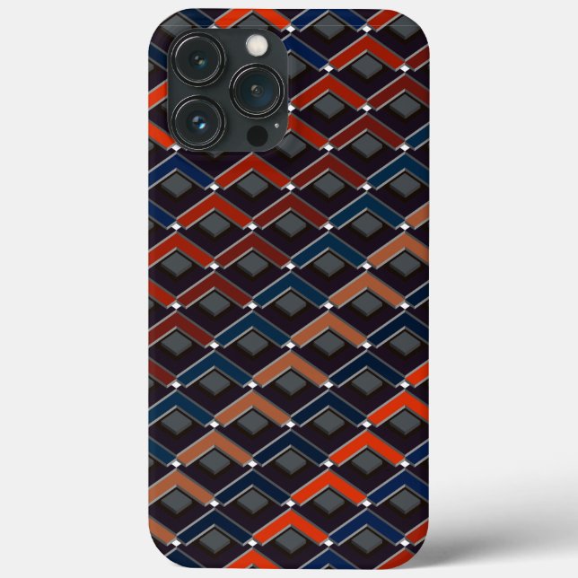 Farbenfrohe zigzag Karo-Steps Case-Mate iPhone Cas Hülle (Rückseite)