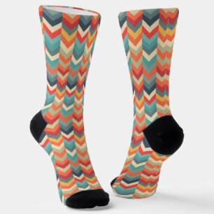 Farbenfrohe Zigzag Muster Socken