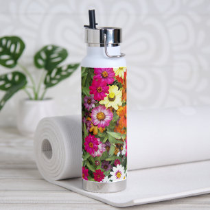 Farbenfrohe Zinnia Garden Trinkflasche