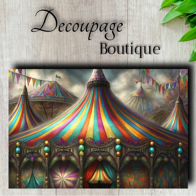 Farbenfrohe Zirkuszelt Seidenpapier (Colorful Circus Tent Decoupage Tissue Paper)