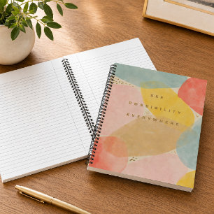 Farbenfrohe Zitate Abstrakte Formen Spiralnotebook Notizbuch