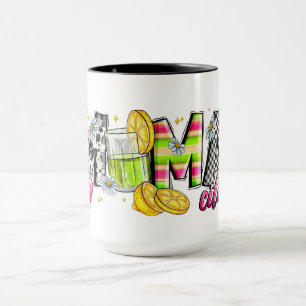 Farbenfrohe zitronenfarbene MAMA-Buchstaben Tasse