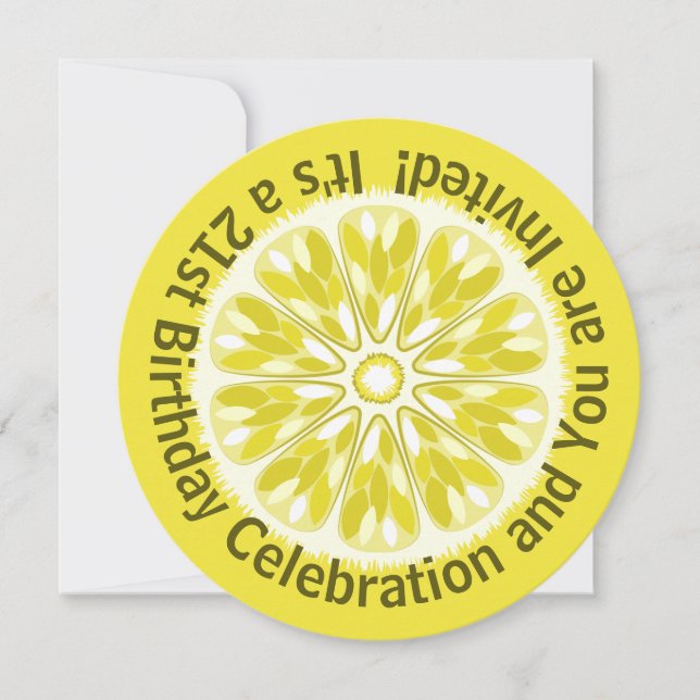 Farbenfrohe Zitrus Slice Lemon Geburtstag Einladung (Vorderseite)