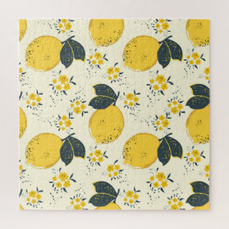 Farbenfrohe Zitrusfrüchte, Zitrone Blume. Puzzle