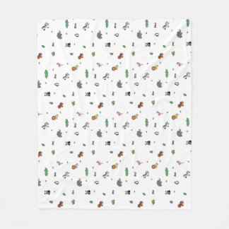 Farbenfrohe Zoo Animal Fun Fleecedecke