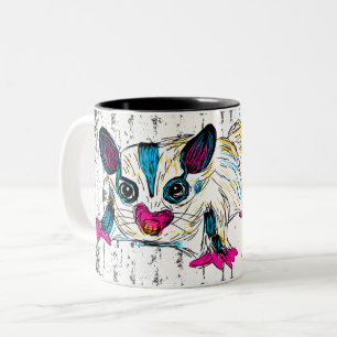 Farbenfrohe Zuckergrüse Moderne Kunst Personalisie Zweifarbige Tasse