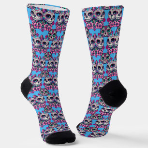 Farbenfrohe Zuckerkatze Muster Socken