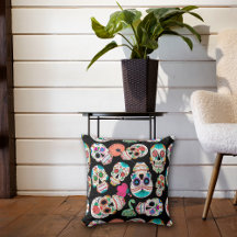 Farbenfrohe Zuckerkulpen Muster auf schwarz