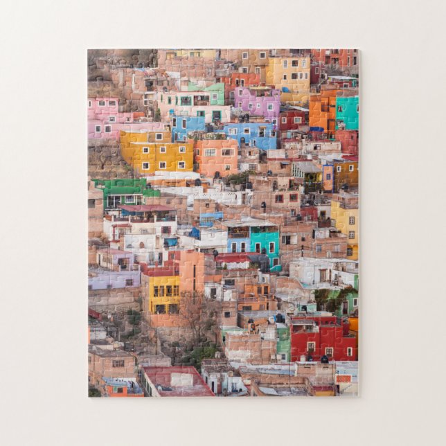 Farbenfrohe Zuhause auf dem Hügel Puzzle (Vertikal)