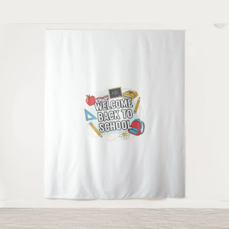 Farbenfrohe Zurück zur Illustration Wandteppich