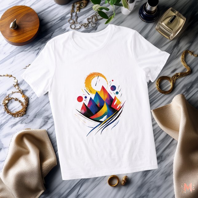 Farbenfroher Abstrakter Berg | Moderne Kunst Tri-Blend Shirt (Von Creator hochgeladen)