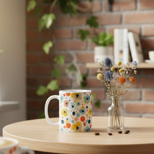 Farbenfroher abstrakter Blumenmuster-Becher Kaffeetasse