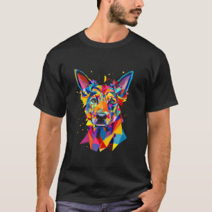 Farbenfroher abstrakter geometrischer Hund T-Shirt