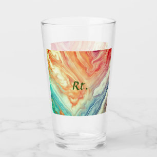 Farbenfroher abstrakter geometrischer Marmor mit N Glas