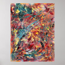 Farbenfroher abstrakter Kunstprint – Ignition Nr. 