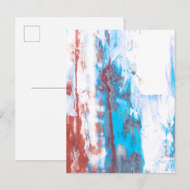 Farbenfroher abstrakter Pinselstrich-Hintergrund  Postkarte (Vorne/Hinten)