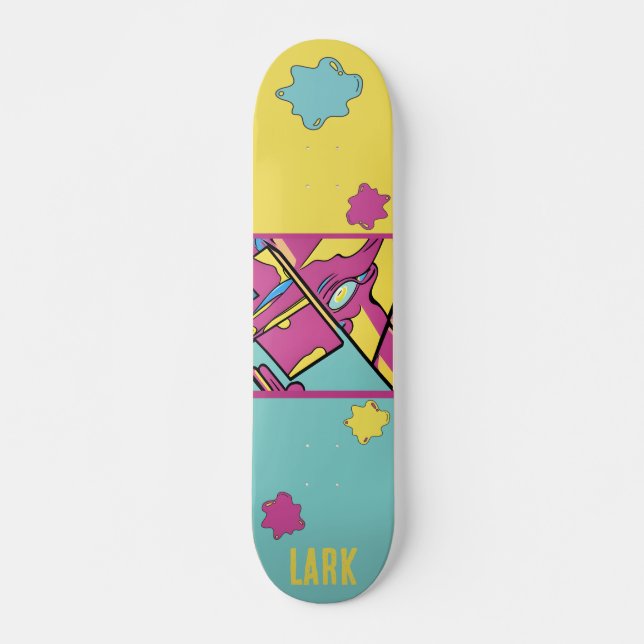 Farbenfroher Abstrakter Pop Art Personalisiert Ska Skateboard (Vorne)
