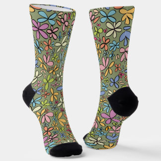 Farbenfroher abstrakter Wildblumengarten Socken