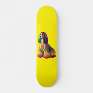 farbenfroher afghanischer Hund Skateboard