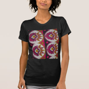 Farbenfroher afrikanischer Stoff-Motiv-Kunst-Druck T-Shirt