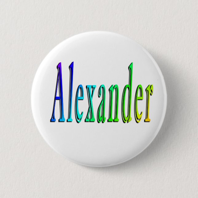 Farbenfroher Alexander Name, Button (Vorderseite)