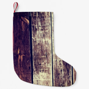 Farbenfroher alter Holz Hintergrund - Vintage Dunk Kleiner Weihnachtsstrumpf