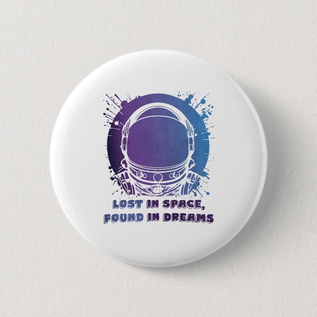 Farbenfroher Astronauten-Button – Kühner Weltraum- Button (Vorderseite)