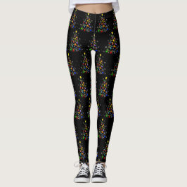 Farbenfroher Autismus Weihnachtsbaum Leggings