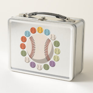Farbenfroher Baseballkreis Metall Brotdose