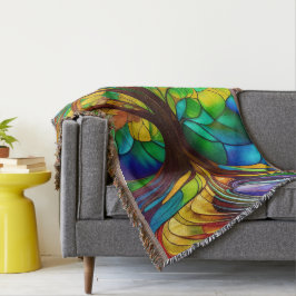 Farbenfroher Baum aus festem Glas Decke