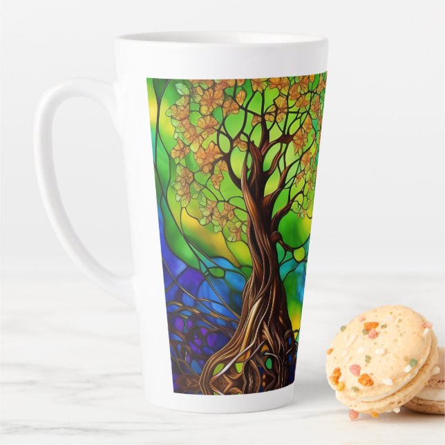 Farbenfroher Baum aus festem Glas - Look II Milchtasse (Beispiel)