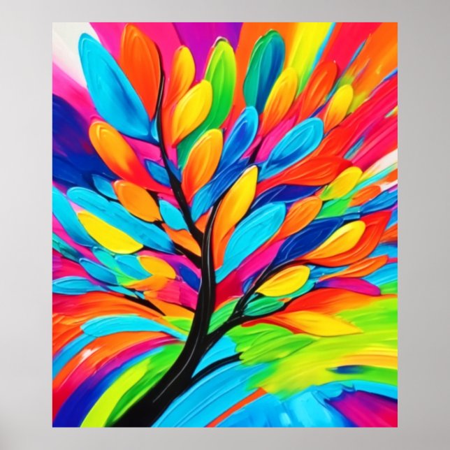 Farbenfroher Baum der Träume Poster (Vorne)