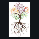 Farbenfroher Baum mit Roots Poster<br><div class="desc">Farbenfroher Wirbler Baum mit Wurzeln. Der Baum ist grün,  orange und lila. Der Kofferraum ist braun gemacht.</div>