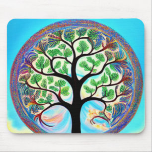 Farbenfroher Baum Mousepad