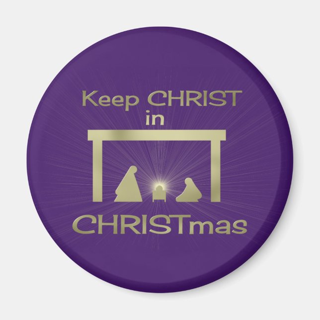 Farbenfroher Behalt Christus in Weihnachtsmagneten Magnet (Vorne)